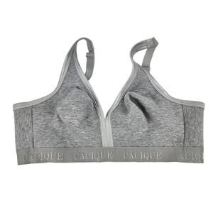 Cacique Gray Wire Free Comfort Bralette Clasp Back Bra Size 40C